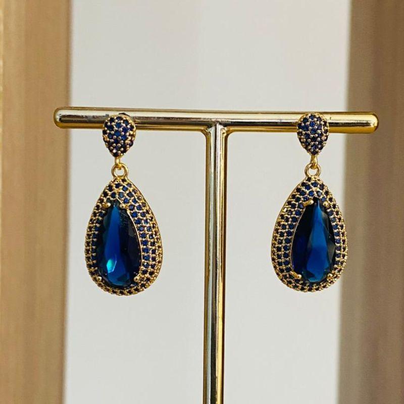 BRINCO FESTA CRAVEJADO PEDRA AZUL