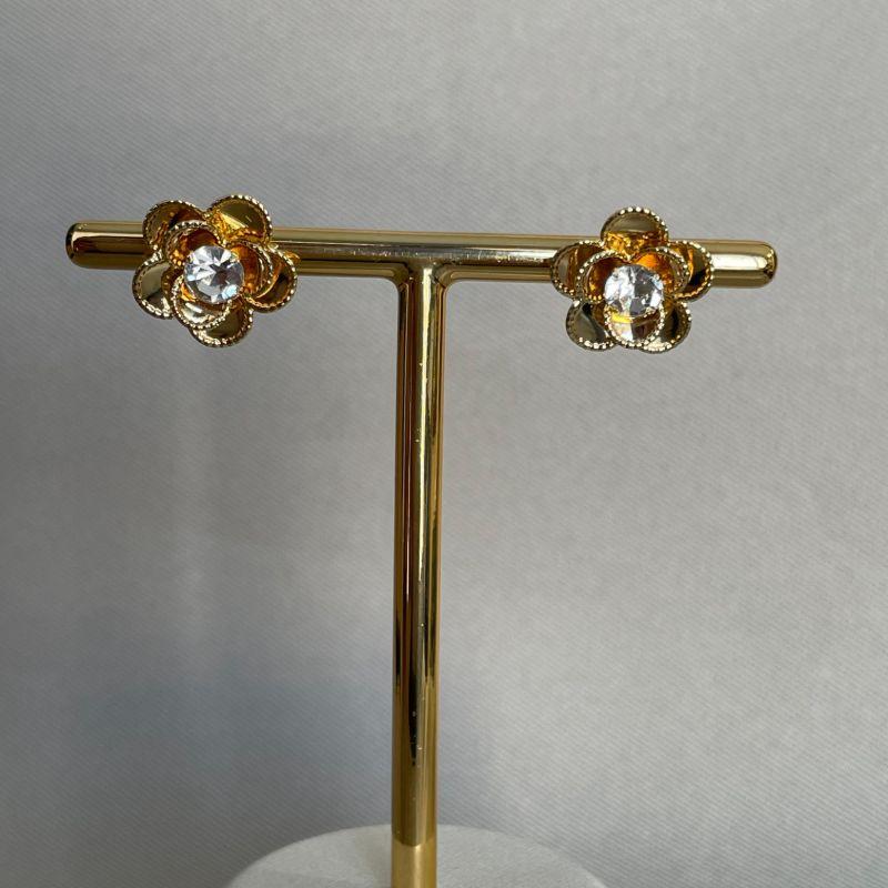 BRINCO FLOR COM ZIRCONIA