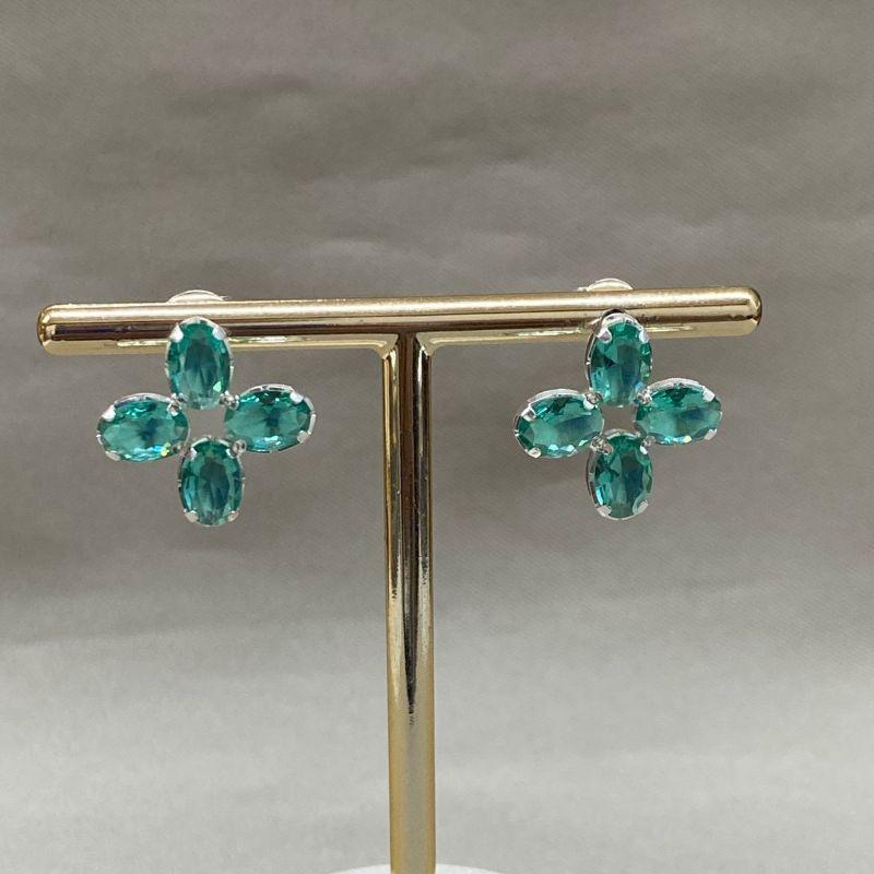 BRINCO FLOR ZIRCONIA TURMALINA