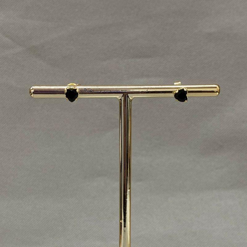 BRINCO GALERIA NACIONAL EM FORMATO DE CORAÇÃO 5MM E ZIRCONIA BLACK