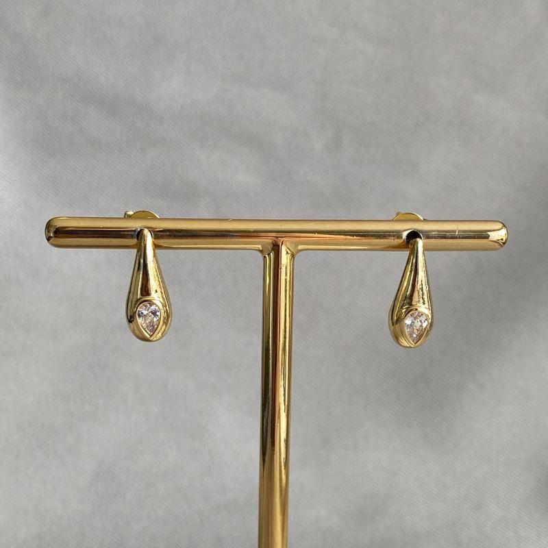 BRINCO GOTA PONTA COM ZIRCONIA