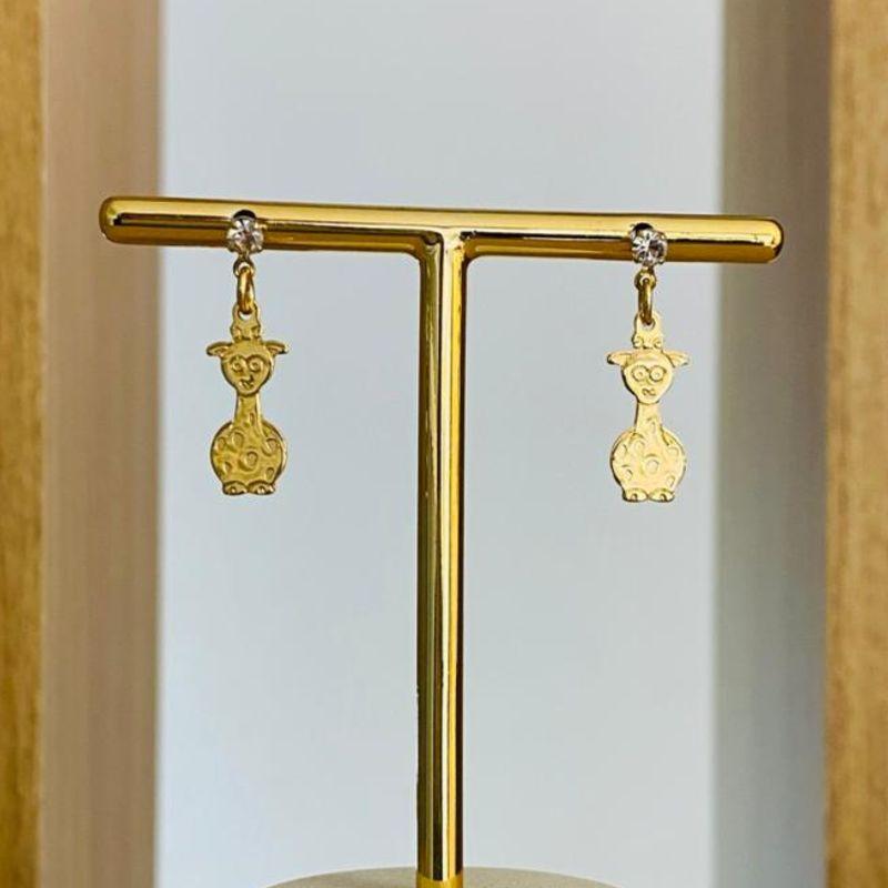 BRINCO INFANTIL GIRAFA COM ZIRCONIA