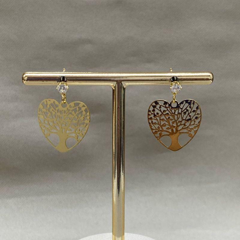 BRINCO PONTO DE LUZ COM ARVORE DA VIDA EM FORMATO DE CORAÇÃO