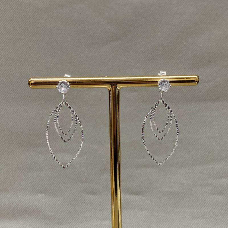 BRINCO PONTO DE LUZ EM ZIRCONIA CRISTAL E ACESSÓRIOS NAVETE COM EFEITO DIAMANTADO