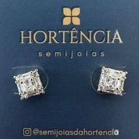 BRINCO QUADRADO PEDRINHAS CRISTAIS 