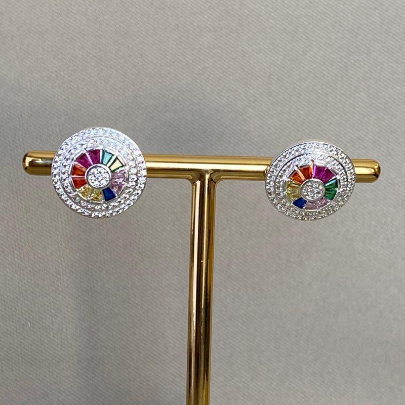 BRINCO REDONDO ZIRCONIAS COLORS  CRAVEJADO