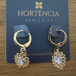 BRINCO TRANQUETA CORAÇÃO 1 PEDRA