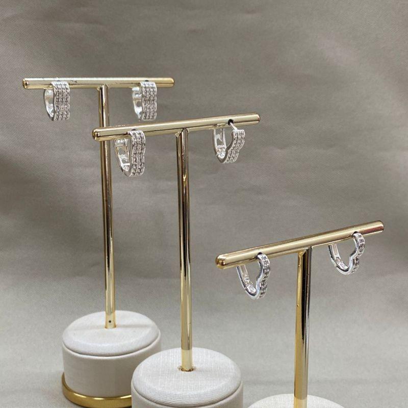 BRINCO TRIO ARGOLA CORAÇÃO CRAVEJADA