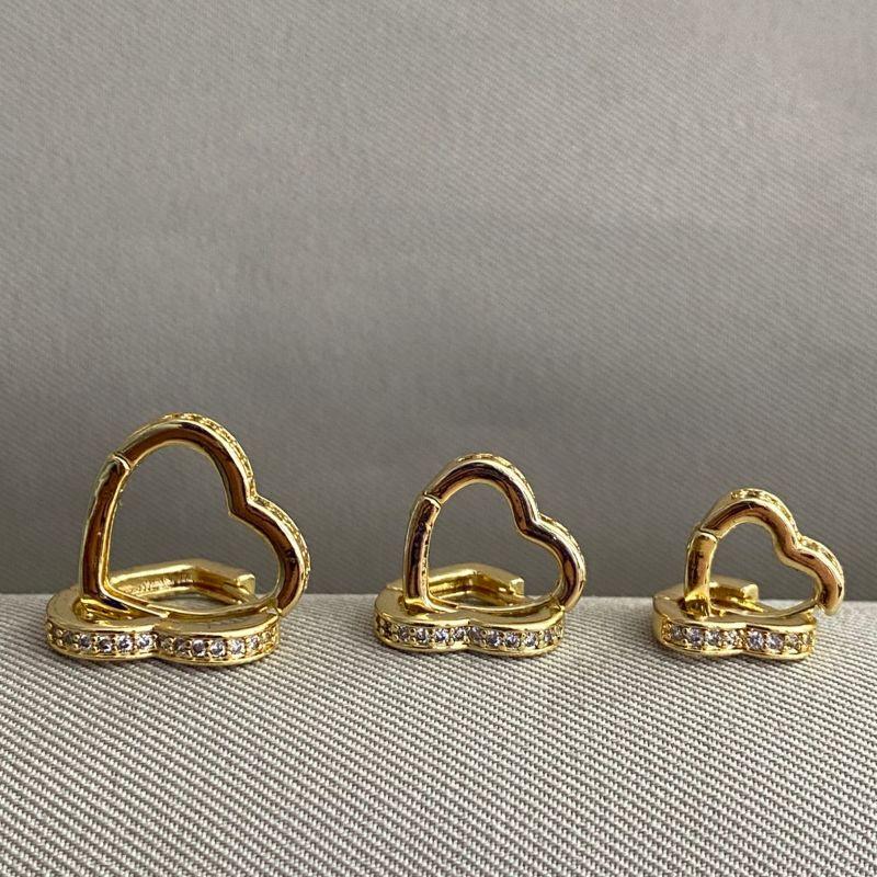 BRINCO TRIO ARGOLA CORAÇÃO CRAVEJADO