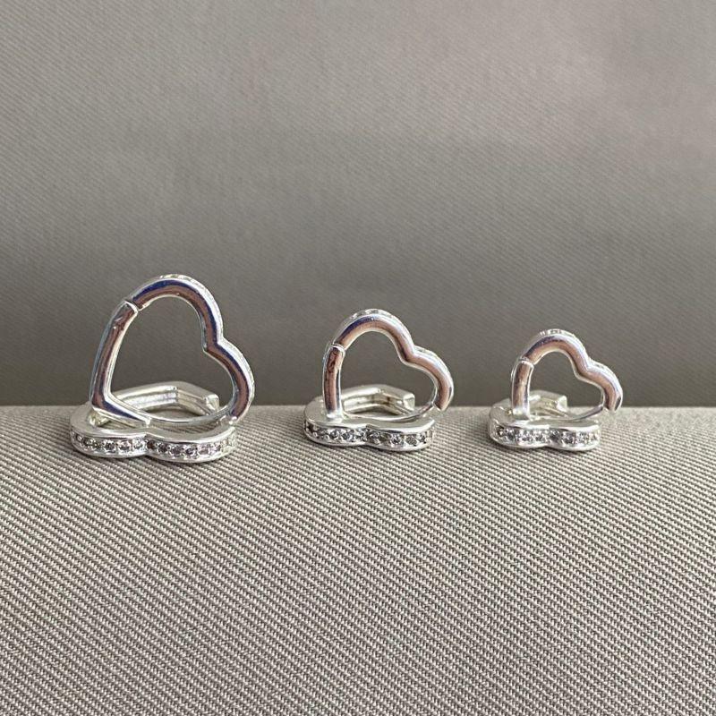 BRINCO TRIO ARGOLA CORAÇÃO CRAVEJADO