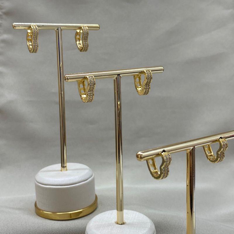 BRINCO TRIO ARGOLA CORAÇÃO CRAVEJADO