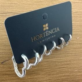 BRINCO TRIO ARGOLA CORAÇÃO LISA