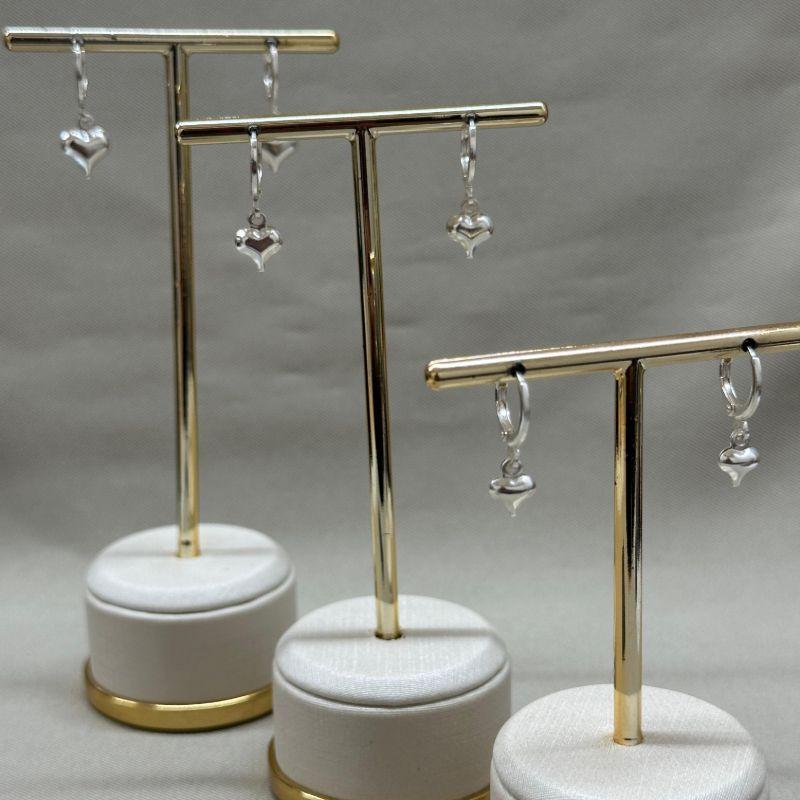 BRINCO TRIO ARTICULADO COM CORAÇÕES EM METAL 5/7/9MM