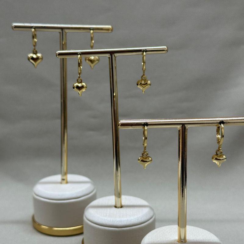 BRINCO TRIO ARTICULADO COM CORAÇÕES EM METAL 5/7/9MM