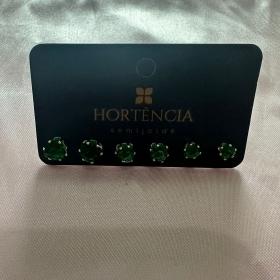 BRINCO TRIO CORAÇÃO ESMERALDA 4MM/5MM/6MM