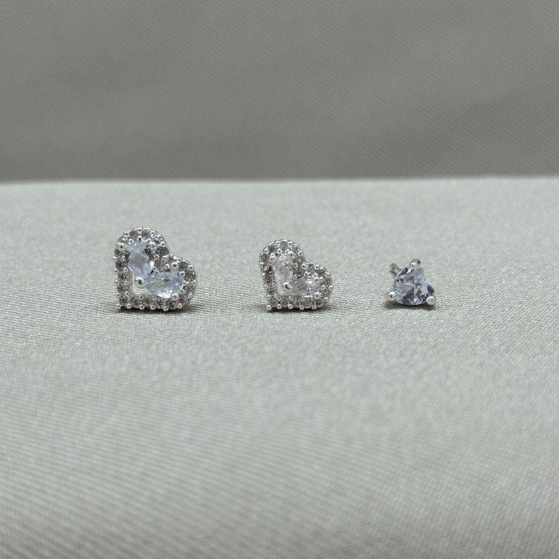 BRINCO TRIO CORAÇÃO ZIRCONIAS