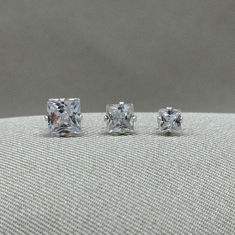 BRINCO TRIO ZIRCONIA QUADRADA
