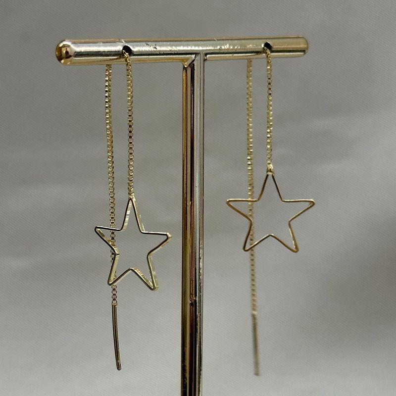 BRINCO VENEZIANA PASSANTE COM ESTRELA NA PONTA