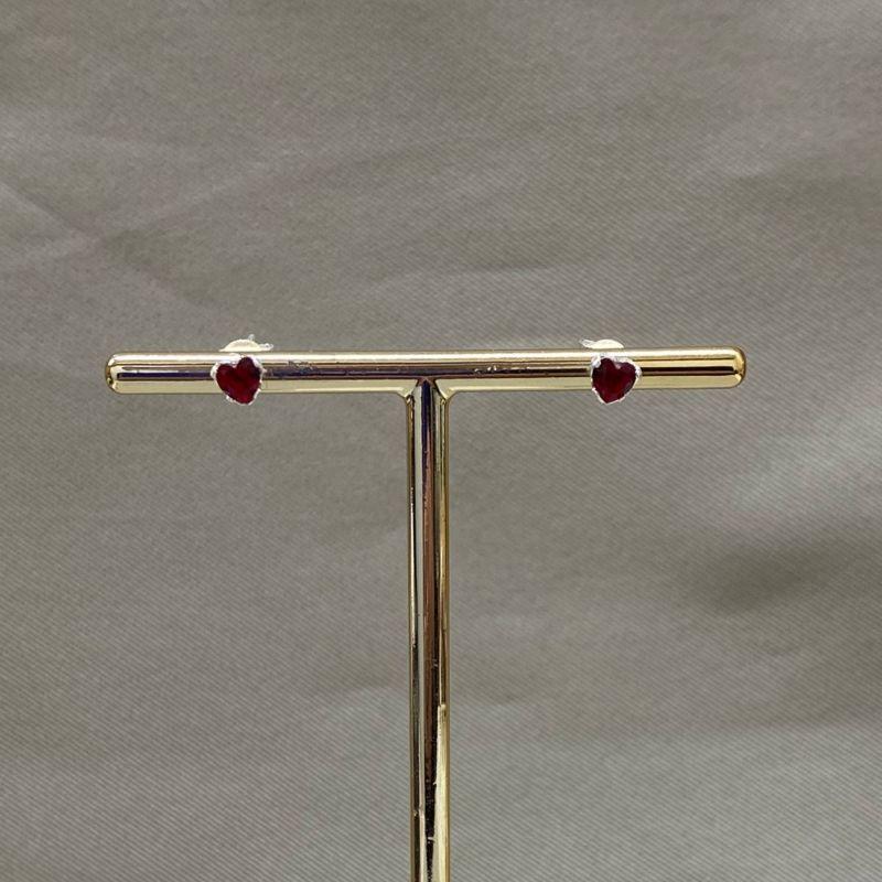 BRINCOS EM FORMATO DE CORAÇÃO 5MM E ZIRCONIA SIAN