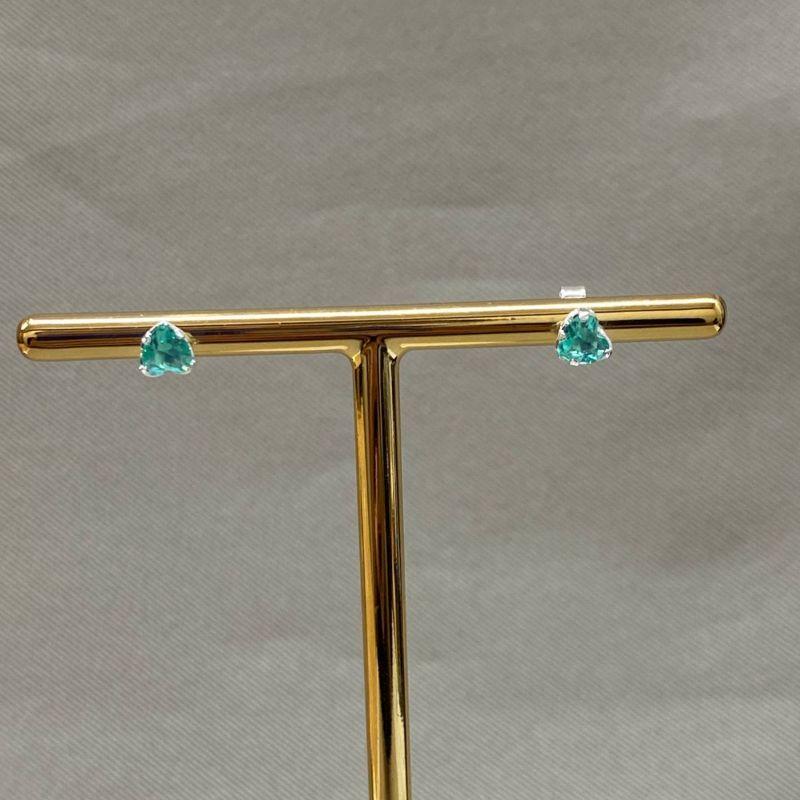 BRINCOS GALERIA NACIONAL EM FORMATO DE CORAÇÃO 5MM E ZIRCONIA CAPRI BLUE