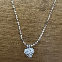 CHOCKER BOLINHA COM PINGENTE CORAÇÃO ZIRCONIA 35CM+EXT