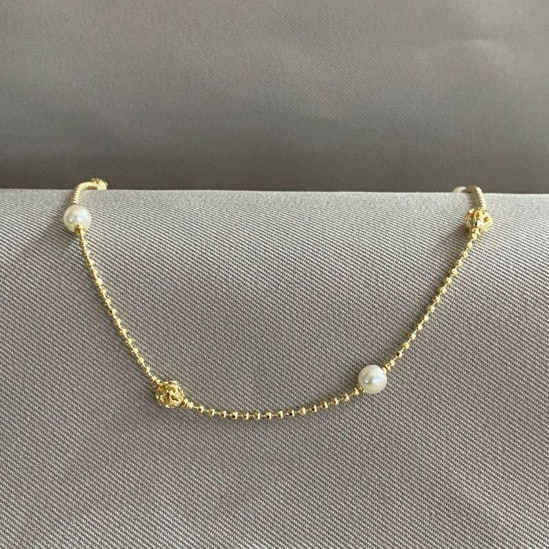 CHOCKER BOLINHAS C/ BOLINHA VAZADA E PEROLA