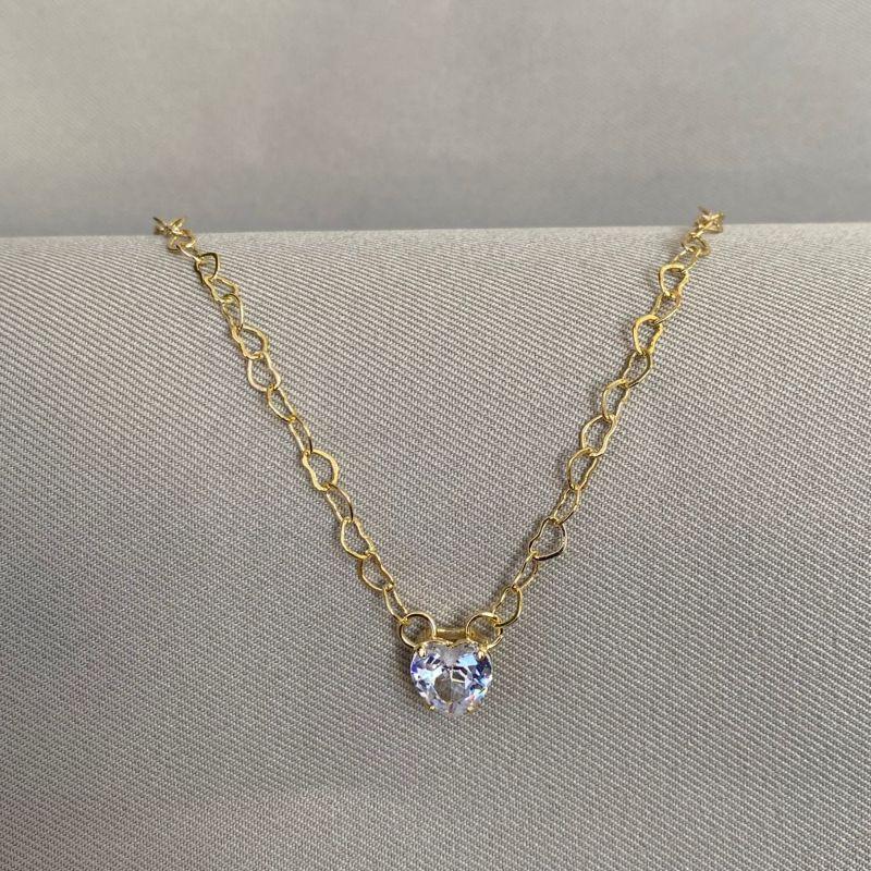 CHOCKER ELOS CORAÇÃO COM PING CORAÇÃO CRISTAL