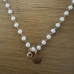 COLAR 45CM PEROLAS COM PONTO DE LUZ