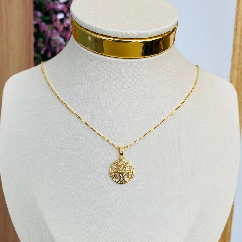 COLAR ARVORE DA VIDA CRAVEJADA