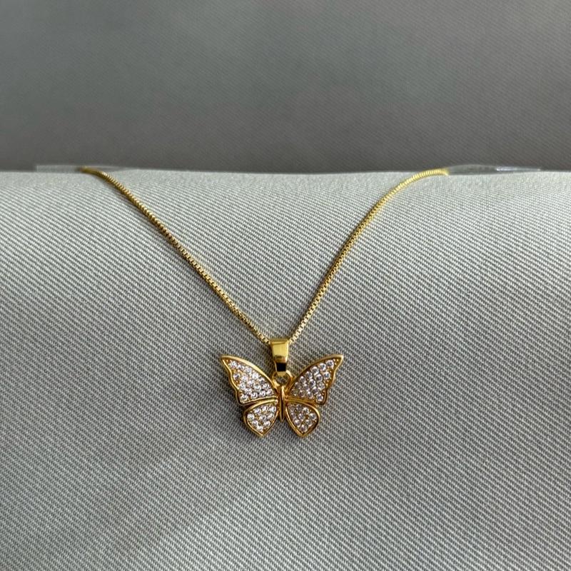 COLAR BORBOLETA CRAVEJADA