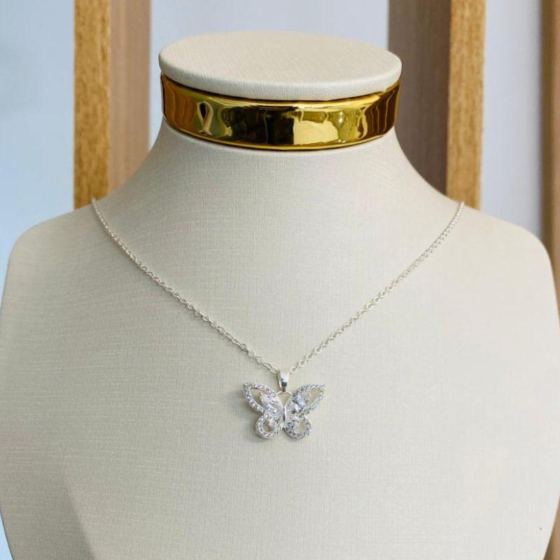 COLAR BORBOLETA CRAVEJADA