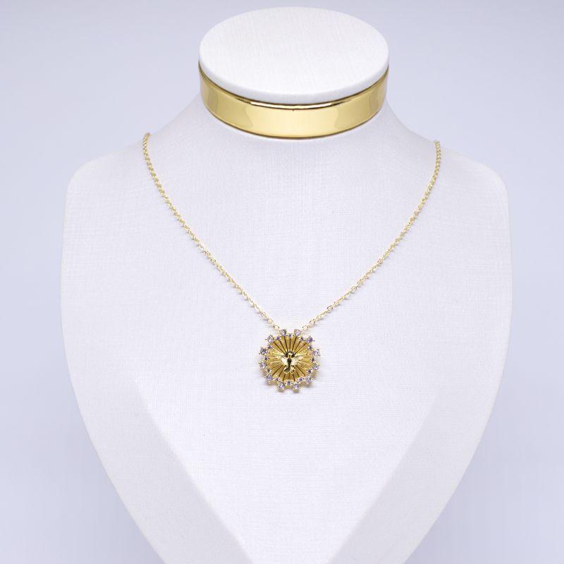 COLAR CADEADINHO PING ESPIRITO SANTO MANDALA CRAVEJADO