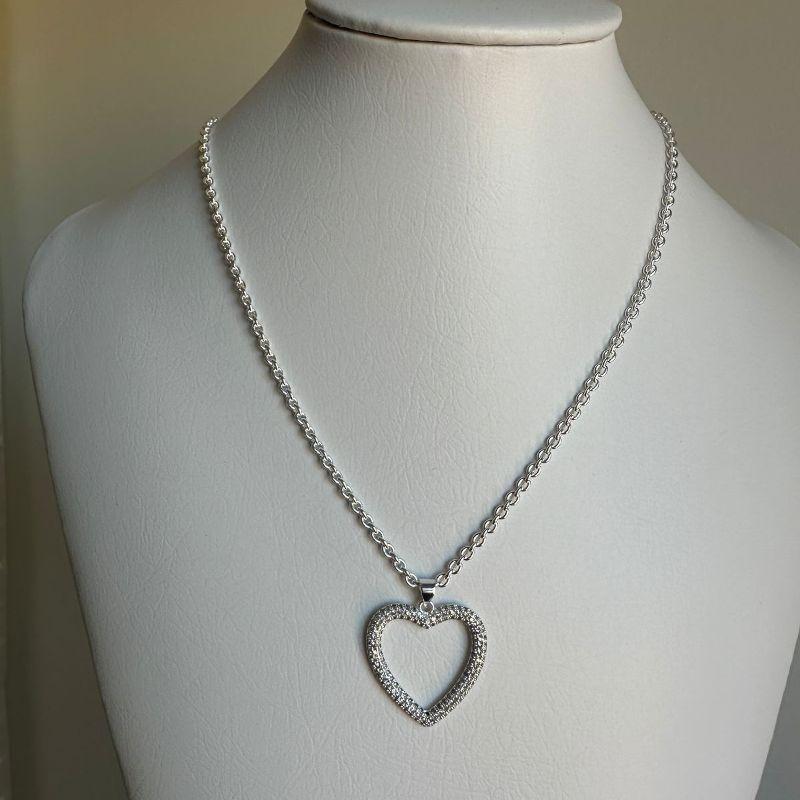 COLAR CADEADOO PING CORAÇÃO VAZADO CRAVEJADO