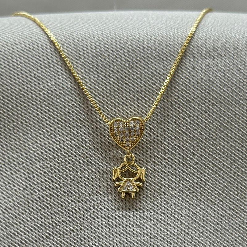 COLAR CORAÇÃO CRAVEJADO MENINA