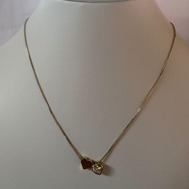 COLAR CORAÇÃO LISO E CRISTAL