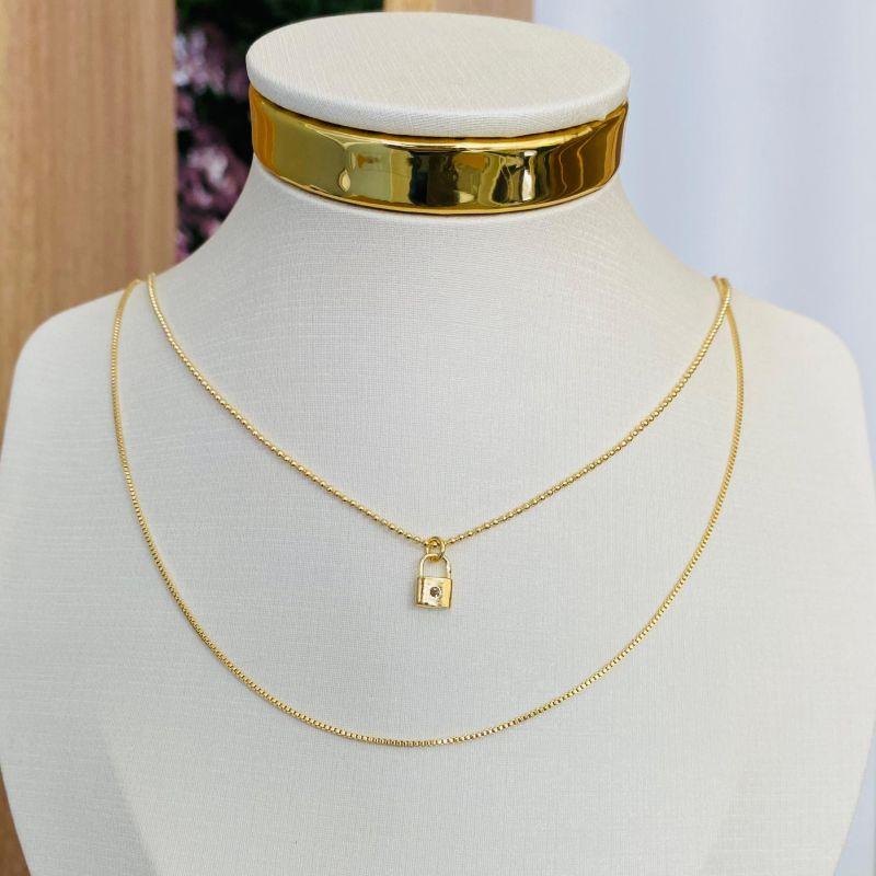 COLAR DUPLO CADEADINHO