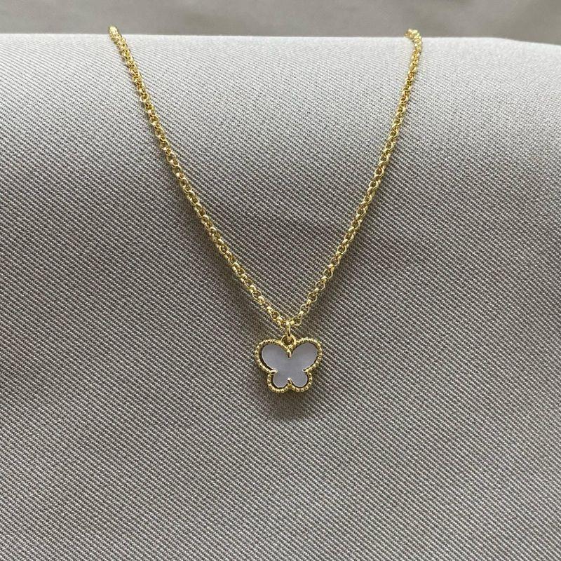 COLAR ELO PORTUGUES COM BORBOLETA BRANCA