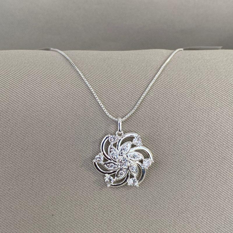 COLAR FLOR COM ZIRCONIA CRISTAL