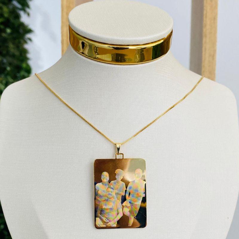 COLAR FOTOGRAVAÇÃO RETANGULAR