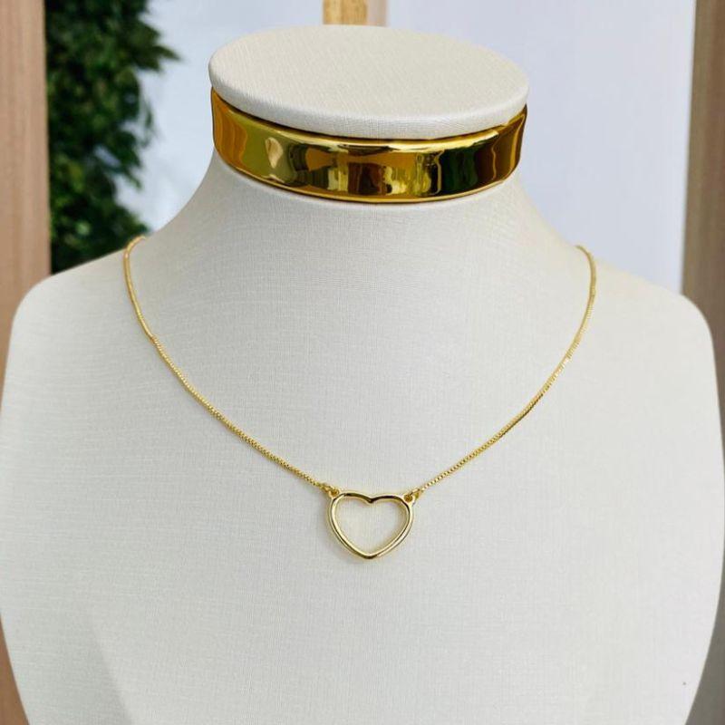 COLAR INFANTIL CORAÇÃO VAZADO