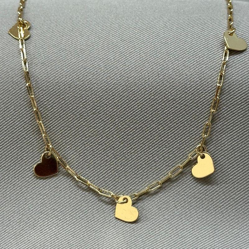 COLAR LONGO CORAÇÕES LISO CARTIER 60CM