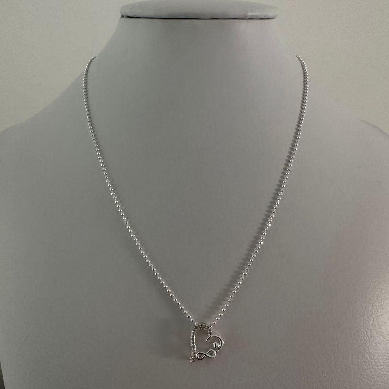COLAR MICRO BOLA 1,5 COM PING CORAÇÃO ZIRCONIAS