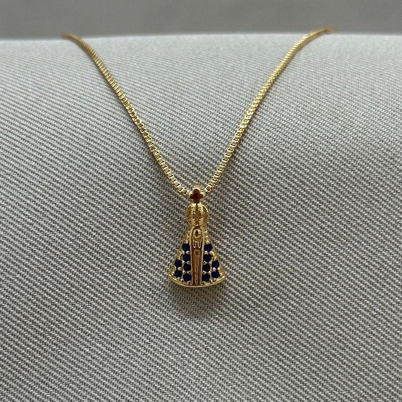 COLAR N SENHORA CRAVEJADA AZUL