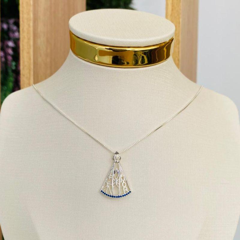 COLAR NOSSA SENHORA CRAVEJADA VAZADA