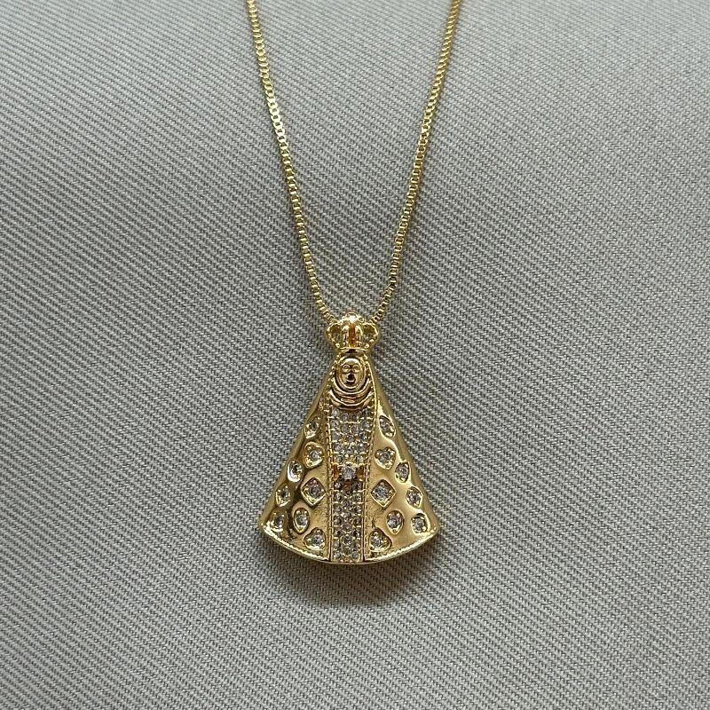 COLAR NOSSA SENHORA ZIRCONIAS