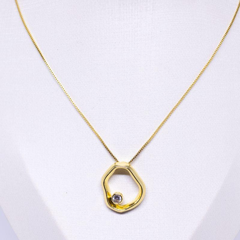 COLAR PING MINIMALISTA COM ZIRCONIA