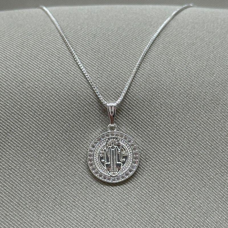 COLAR PING REDONDO CRAVEJADO SÃO BENTO