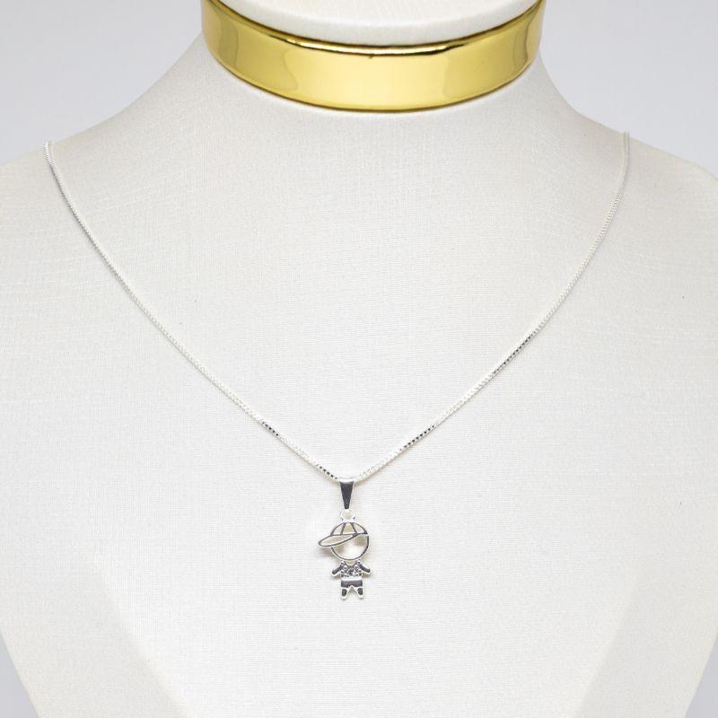 COLAR PINGENTE MENINO COM UMA ZIRCONIA