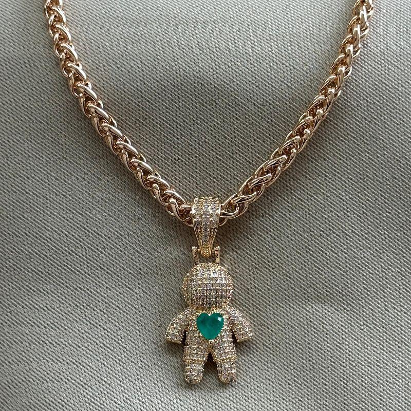 COLAR PINGENTE MENINO CRAVEJADO