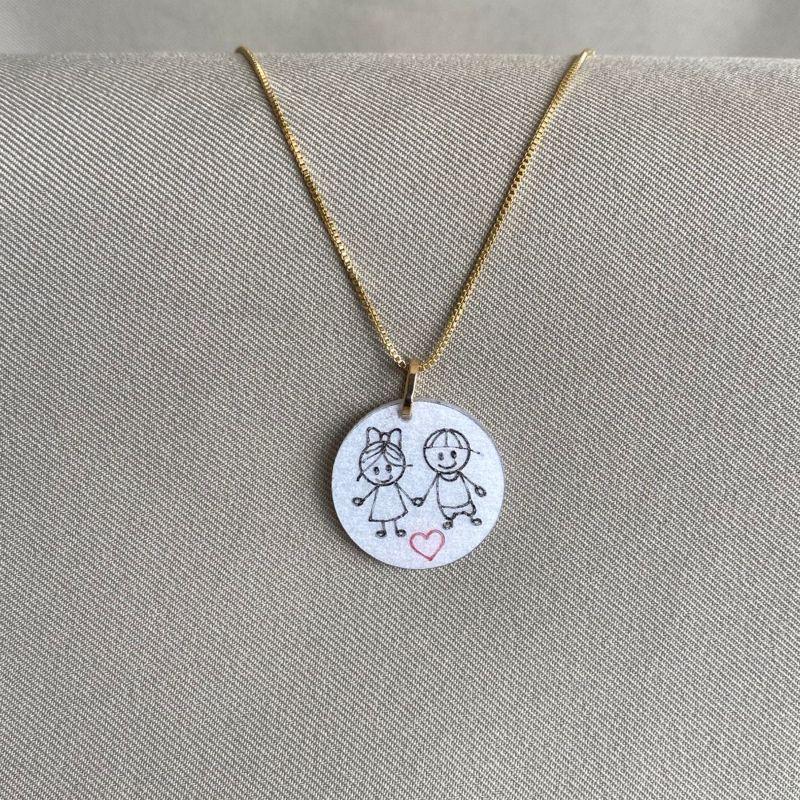 COLAR PINGENTE REDONDO CASAL